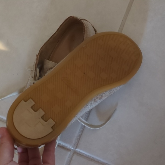 Clark's Plus Cushion Leather Women's Off White-blush Distressed Casual Trainers - Picture 4 of 5